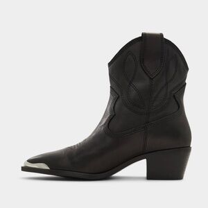 💐Like New💐ALDO womens Valley  Leather Ankle Boot Black - Size 6